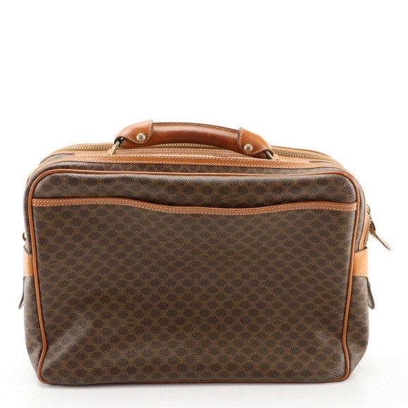 Celine LapTop Bag-Double Zip Soft Carry-On Bag in Macadam Canvas and Leather - Picture 6 of 6